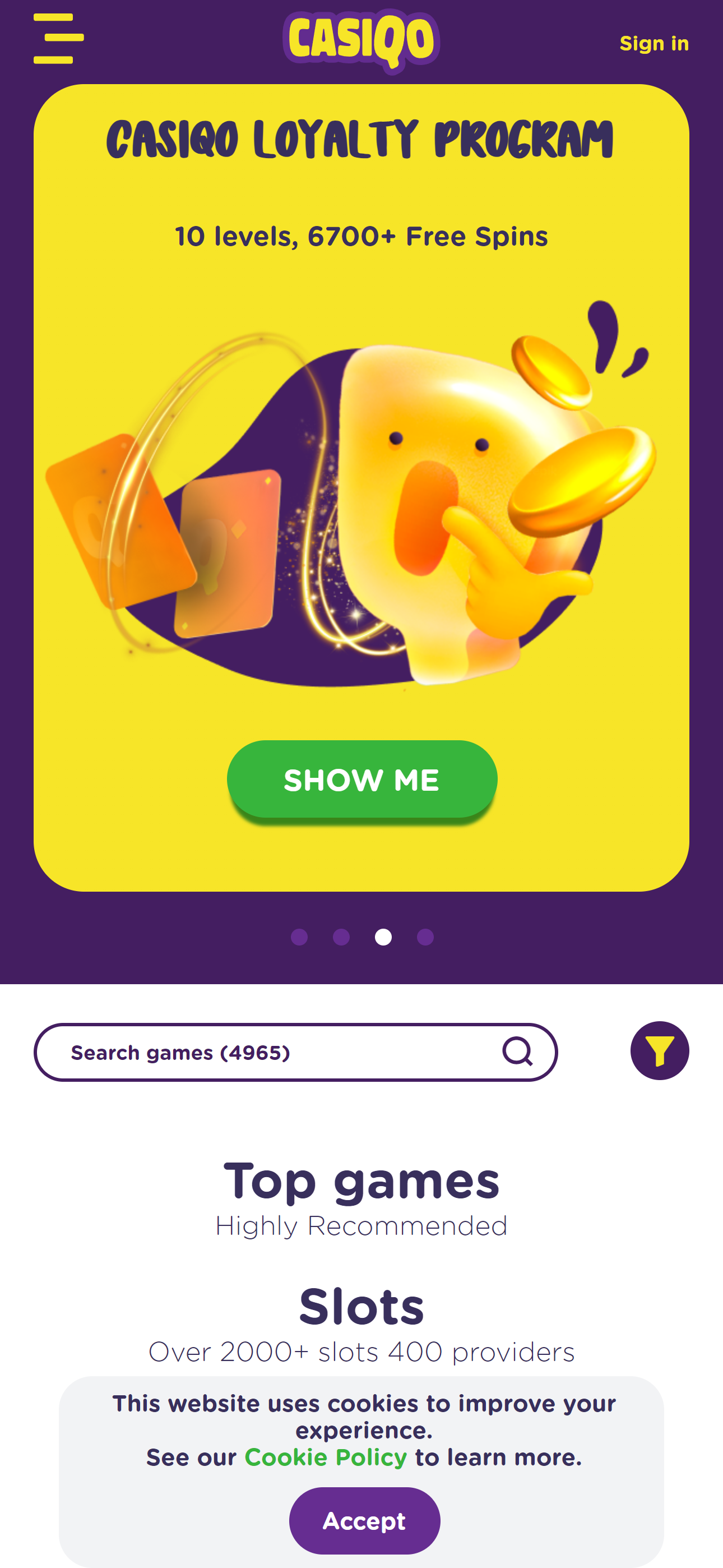 Casiqo Casino Mobile screenshot